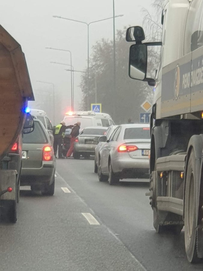 Sulaikomi Audi vairuotojas ir keleiviai. Liudininkų nuotrauka.