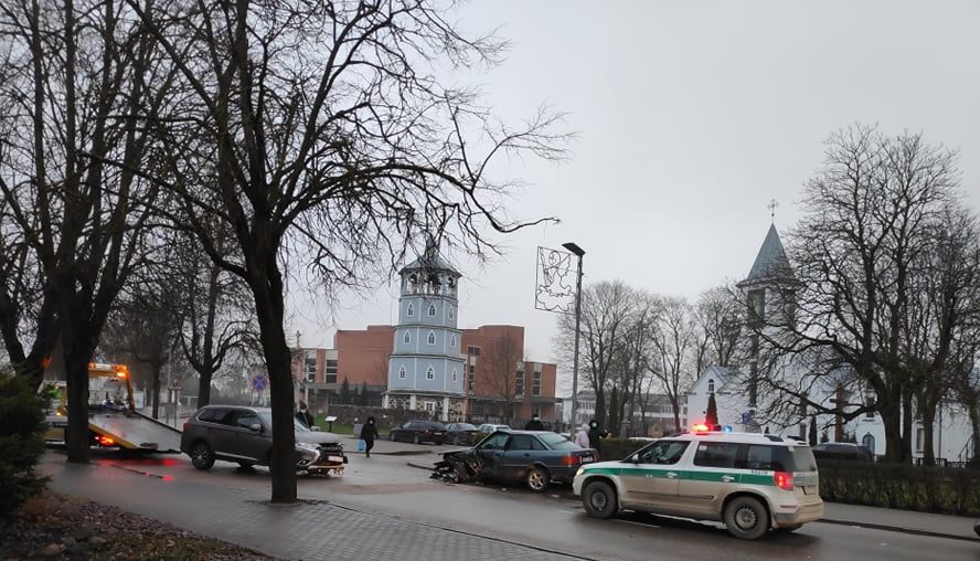 Avarija Radviliškio miesto centre.