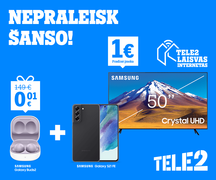 Metus pradėkite su puikiomis nuolaidomis: pasinaudokite „Tele2“ pasiūlymais