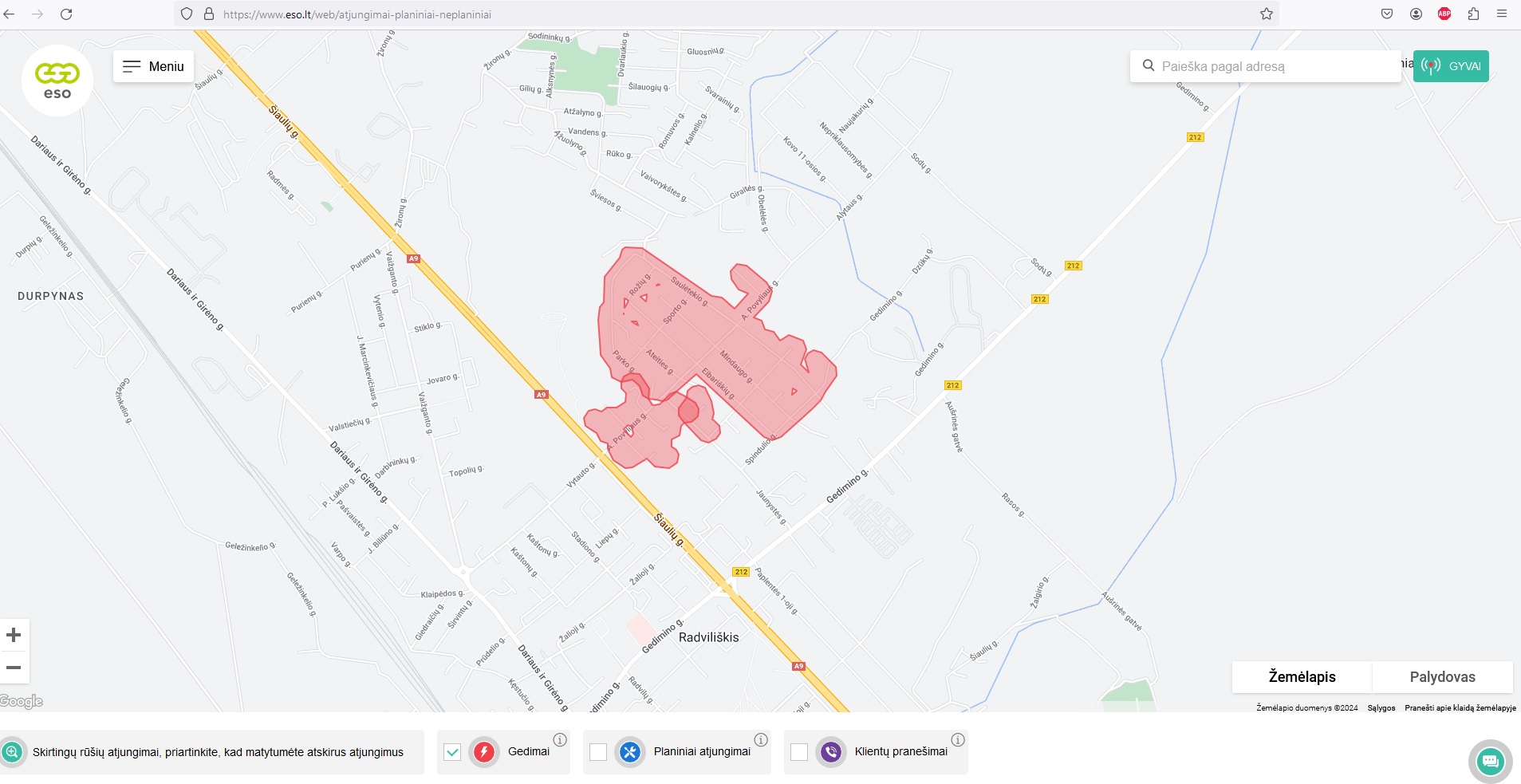 Dalis Radviliškio miesto be elektros – gyventojams nepavyksta susisiekti su ESO